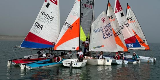 Regatta fleet sailors enjoying being on the water at the Welsh Youth & Championships 2026.