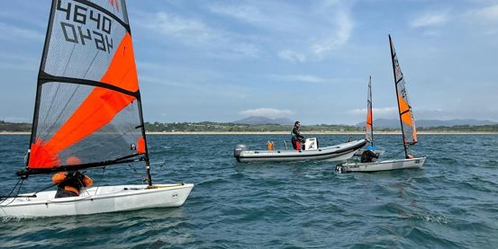Coach aboard one of RYA CW's new VSRs providing support for junior sailors afloat at Port Dinorwic SC's Dragon Series 2026 event. 